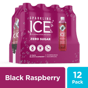 Sparkling Ice Naturally Flavored Sparkling Water, Black Raspberry 17 Fl Oz, (Pack of 12)