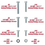 Hyper Tough 182-Piece Zinc Plated, Machine Screw and Nut Assortment with Storage Case, 3304