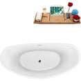 thumbnail image 2 of 63" Streamline N951BBR Soaking Freestanding Tub and Tray With Internal Drain in Brushed Brass, 2 of 7
