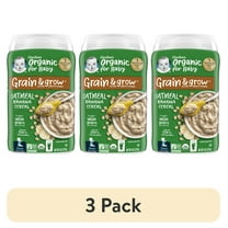 (3 pack) Gerber 2nd Foods Organic for Baby Grain & Grow Oatmeal Baby Cereal, Banana, 8 oz Canister