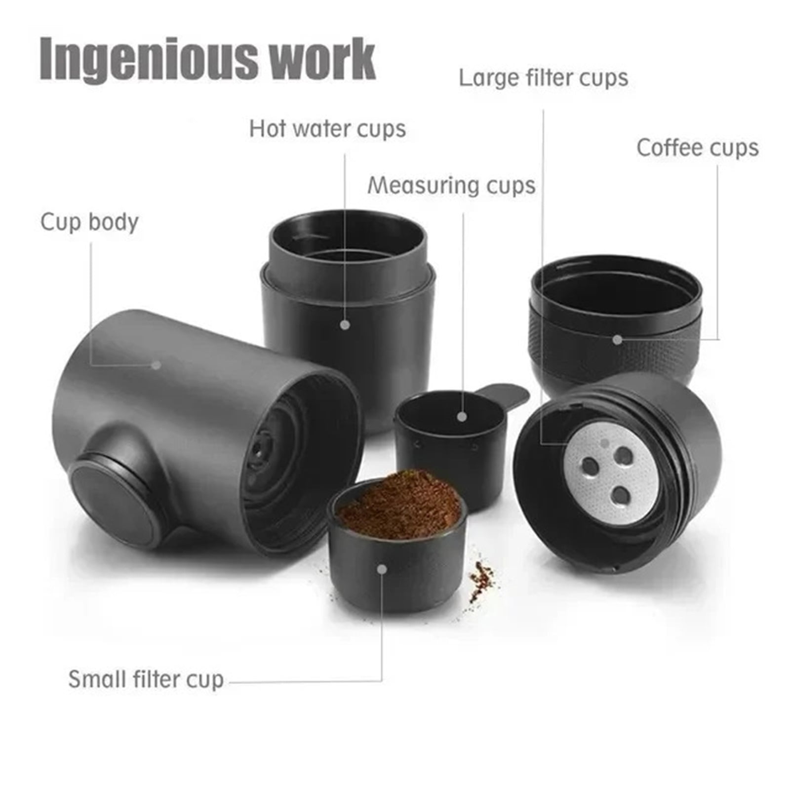 Portable Mini Hand Pressure Coffee Machine, Handheld Pressure Coffee Espresso Machine, Office/home Office Travel Outdoor Travel ,Portable