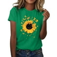 thumbnail image 2 of Xdegoge Summer Tops for Women Sunflower Tee with Detailed Butterfly Graphic Casual Crewneck Short Sleeve Tops Nature Inspired Floral Tees and Shirts for Women, 2 of 5