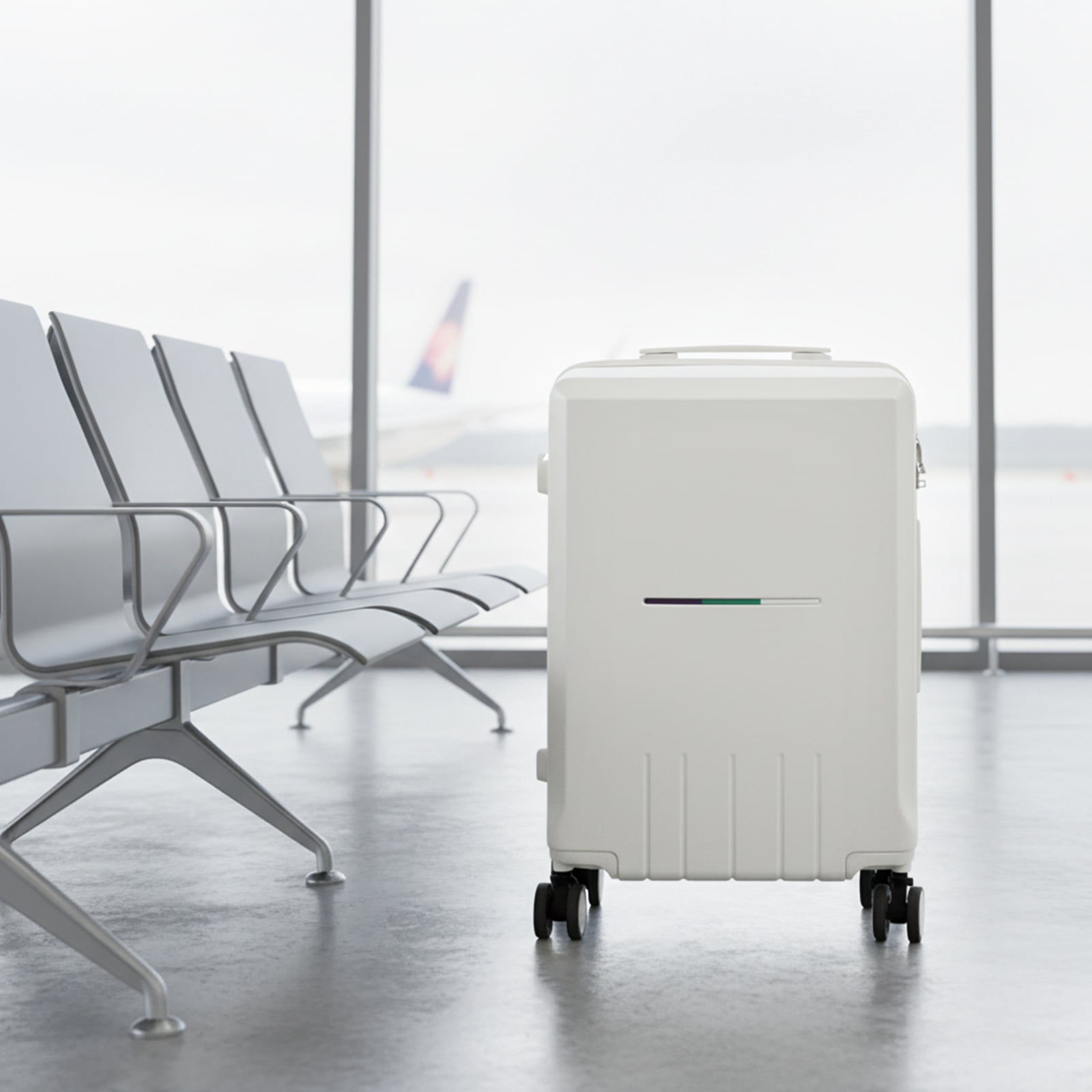 White Wide Handle 24 inch Luggage with Spinner Wheels,Aluminum Frame All-PC Hard Shell Medium Suitcase,Trunk Wide Handle Luggage for Travel,TSA Lock Airline Approved Luggage Checked-Medium