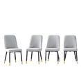 thumbnail image 5 of Tcbosik 4 Pack Upholstered Dining Chairs, PU Leather Armless Chair with Metal Legs, Modern Kitchen Chair for Home, Light Gray, 5 of 9