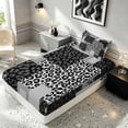 thumbnail image 5 of Manfei Leopard Patchwork Twin Sheets, Cheetah Print Bedding, Gray and Black, Black Reversible 3pcs1 Flat Sheet + 1 Fitted Sheet + 1 Pillowcase, 5 of 6