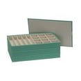 thumbnail image 6 of Household Essentials 3-Tier Jewelry Tray, Sturdy Chipboard With Polyester Linen Wrap, Polyester Felt Lining, Many Compartments for Easy Jewelry Access, Stackable, Stylish and Functional, Seafoam Green, 6 of 6