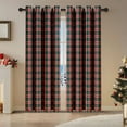 thumbnail image 5 of NWOKYZGH Green Check Plaid Curtains Scottish Tartan Striped Xmas Decorative Window Curtain Panel Light Filtering Farmhouse Grommet Drapes for Kitchen Living Room, 1 Panel, 52 x 72 Inch, 5 of 6