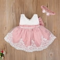 thumbnail image 4 of Douhoow 0-24m Girl Princess Dress Baby Sleeveless Floral Lace Back Bowknot Dress Party Gown Dress, 4 of 8