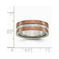 thumbnail image 5 of Chisel Titanium Grooved 8mm Brown Ip-plated Polished W/brushed Center Wedding Band Size 12 Female Adult, 5 of 6