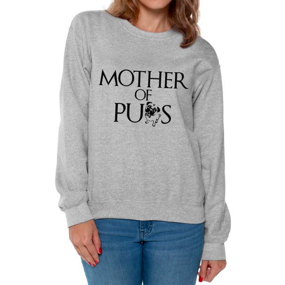 Awkward Styles Women's Mother Of Pugs Graphic Sweatshirt Tops Pet Loving Mom