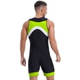 thumbnail image 2 of zdhoor Mens One Piece Rash Guard Swimsuit Sleeveless Shorty Swimwear UPF 50+ Sun Protection Bathing Fluorescent Green M, 2 of 6