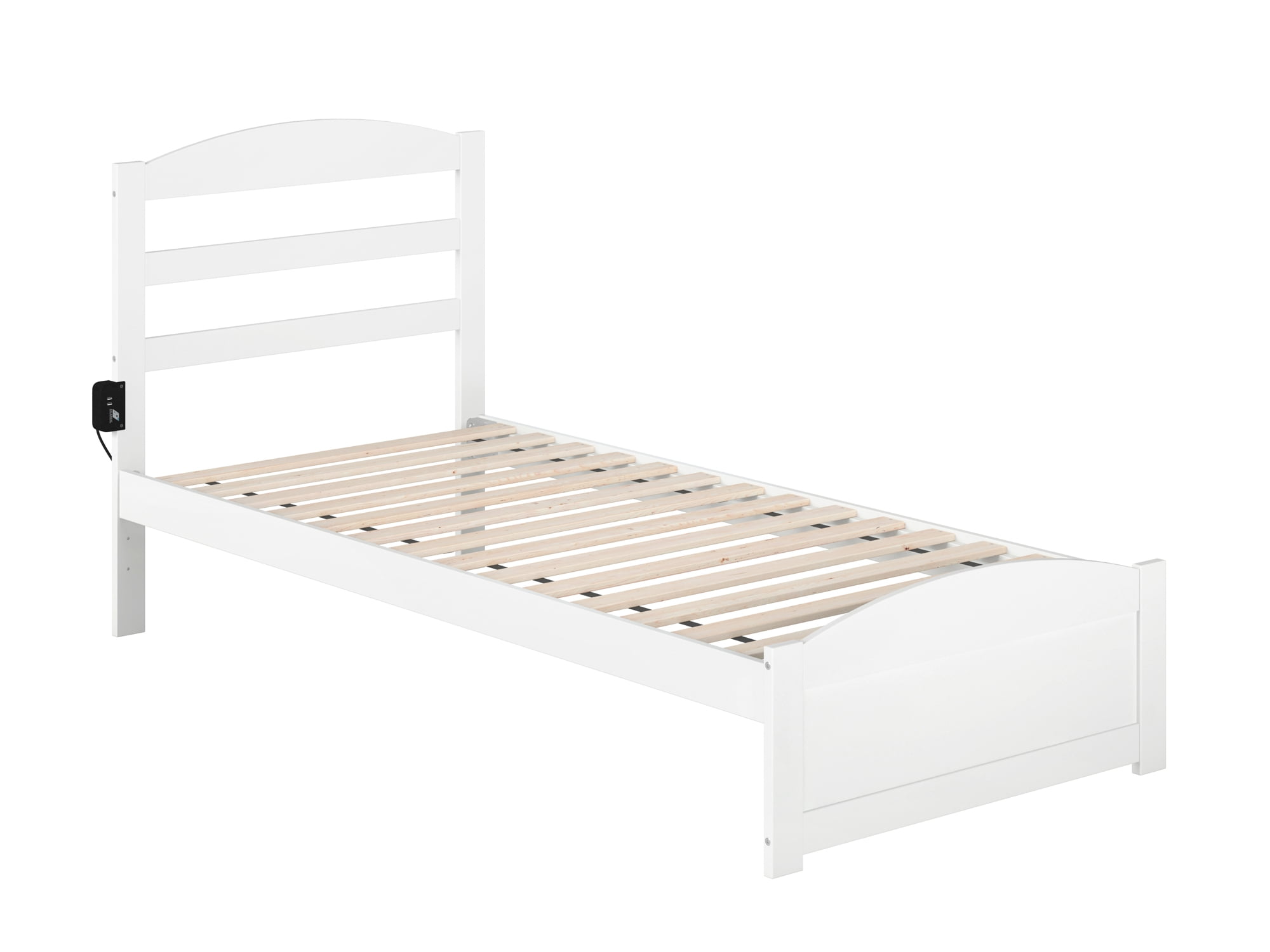 AFI Warren 14" Twin-XL Wood Platform Bed Frame with Headboard and Footboard, White