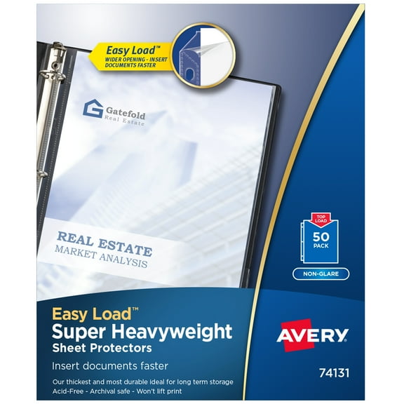 Avery Non-Glare Super Heavyweight Sheet Protectors, 50ct (74131)