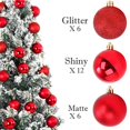 thumbnail image 3 of Emopeak 24 Piezas Adornos De Bolas De Navidad Para Árbol De Navidad - Decoraciones De Árbol De Navidad Inastillables Bola Colgante Para Decoración De Fiestas De Bodas (Rojo 2.5"-6.2Cm), 3 of 5