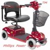 CTM - HS-290 - Lightweight Travel Scooter - 4-Wheel - Burgundy - PHILLIPS POWER PACKAGE TM - $500 VALUE