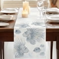 thumbnail image 3 of Beach Coastal Fish Table Runner, Watercolor Sea Ocean Nautical Washable Cotton Linen Table Runners 108 Inches Long, Dresser Scarf Runner for Dining/Living Room/Kitchen/Square Tables 13''x108'', 3 of 9