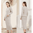 thumbnail image 6 of Women's Winter Chunky Cable Knit Long Skirt 2 Piece Outfit Sweater Sets, 6 of 6
