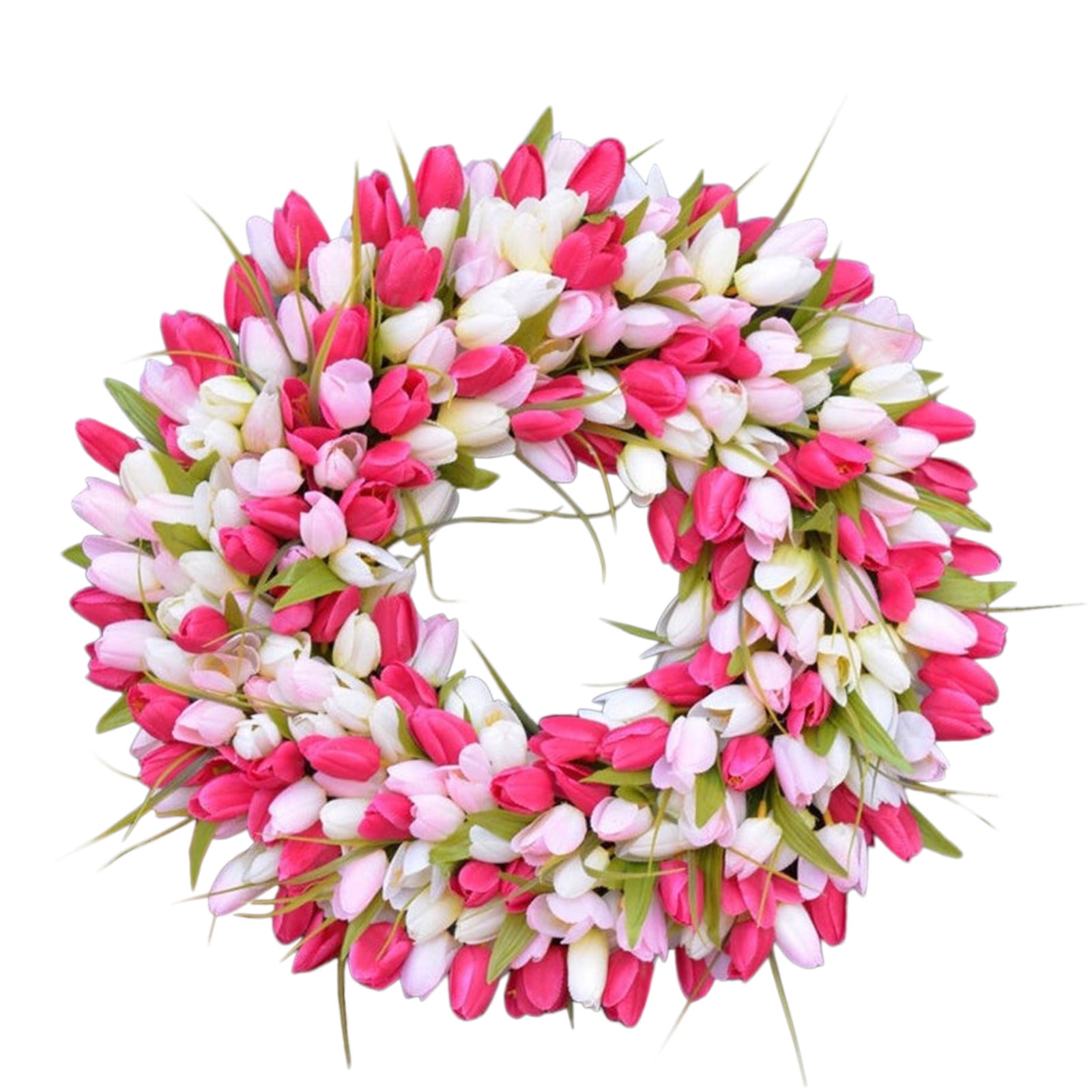 Spring Summer Tulip Wreath Hard to Buy For Grapevine Mother's Day Gift Yellow Home Decor Shower Flower Front Door Decor Easter