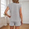 thumbnail image 4 of MuXiKeJi Clothes Women's 2 Piece Lounge Sets 2026 Summer Short Sleeve Tops Drawstring Shorts with Pockets Casual Travel Outfits, 4 of 6