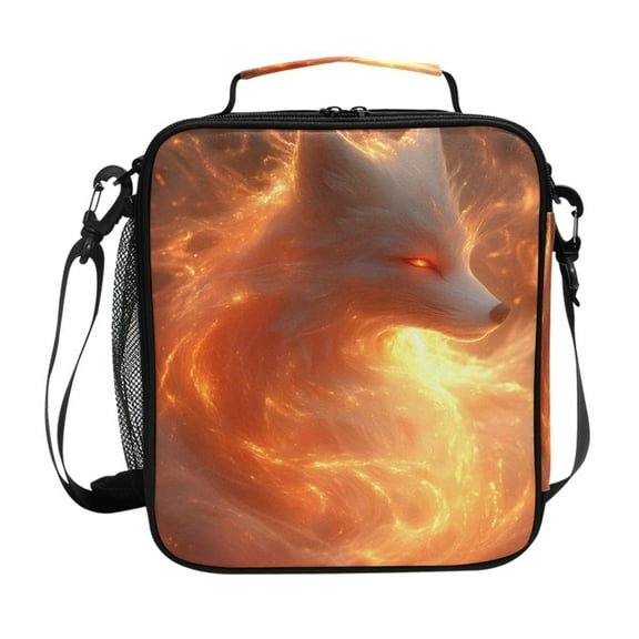 ALAZA Fox at Fire Lunch Box Insulated Lunch Bag Reusable Thermal Cooler Tote School Picnic