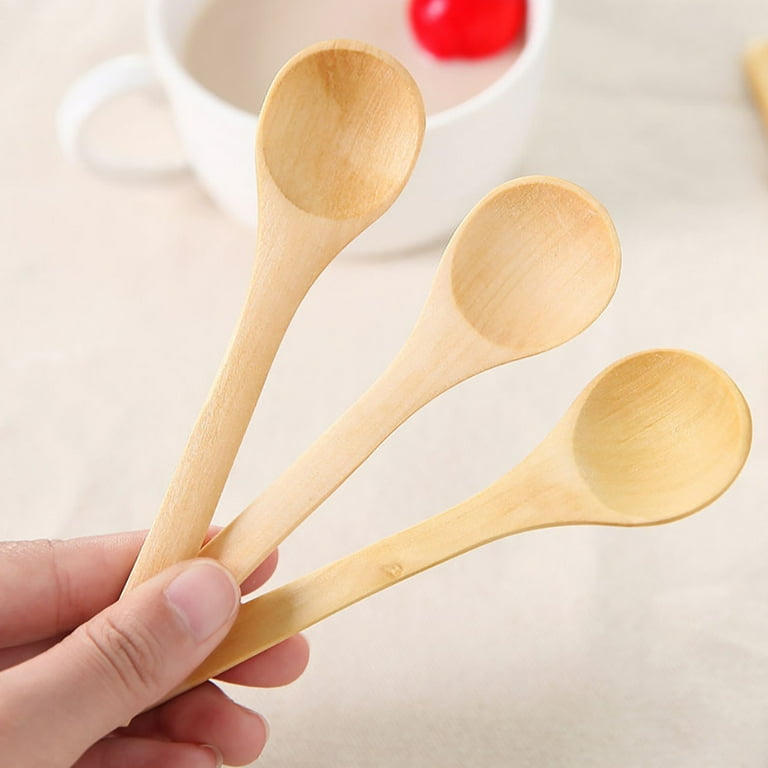 1pc Mini Wooden Spoon With Short Handle, Milk Powder, Spices, Condiments,  Sugar, Honey, Tea Coffee Spoon, Kitchen Accessories