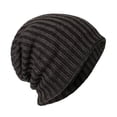 thumbnail image 2 of Holzkary Winter Hats for Men Women Fleece Lined Beanie Warm Cuffed Soft Knit Outdoor Skull Cap Stripe Hat Winter Plus Velvet Hat Outdoor Cycling Warmth Unsix Hood Ski Hat Black One Size, 2 of 4