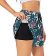 thumbnail image 3 of Lsque Lilies Flowers Printed Women's Running Shorts with Liner Pockets,Elastic Quick Dry Workout Athletic Gym Yoga Shorts,Womens High Waist Shorts-Large, 3 of 9