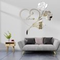 thumbnail image 3 of Inteprter Calcomanía de espejo de pared de rosas 3D, accesorios para el hogar, fiesta de boda, decoración de fondo romántico para interiores, pegatina Decoración del hogar Plata Inteprter HA077377-04, 3 of 6