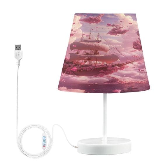 BZSMCE Table Lamp Creative Boat Of Flower Simple Pattern Night Light