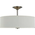 thumbnail image 3 of Progress Lighting Inspire 3-Light Semi-Flush Mount, Brushed Nickel, Off-White Linen Shade, 3 of 5