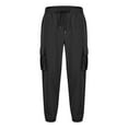 thumbnail image 6 of Stamzod Baggy Cargo Pants for Men Fashion Solid Color Stretch Waist Sweatpants with Drawstring Activewear Daily Casual Pants for Men Black XL, 6 of 6