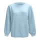 thumbnail image 2 of Gibobby Suéter para mujer, Suéter de manga larga con cuello redondo para mujer, de punto grueso, cálido(Azul claro,XG), 2 of 5