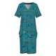 thumbnail image 4 of Egyptian hieroglyphs on teal leather texture Loose Pocket Dress Female clothing beach dress, 4 of 7