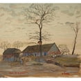 thumbnail image 3 of Oskar Laske 16x15 Black Modern Framed Museum Art Print Titled - Village Near Krakau (1915), 3 of 5