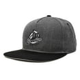 thumbnail image 2 of DALIX Retro Brooklyn Hat Flat Bill Snapback Embroidered Baseball Cap in Black Dark Gray, 2 of 6