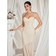 thumbnail image 6 of Elegant Ruched Bodycon Mermaid Evening Gown with Lace Overlay, 6 of 7