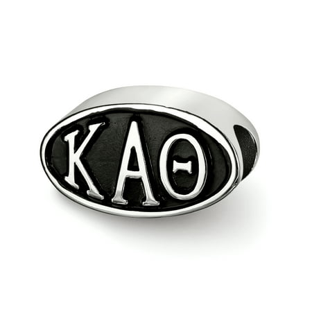 Sorority Greek Letters Sterling Silver LogoArt Official Licensed Greek Sororities Kappa Alpha Theta (???) OVAL LETTERS BEAD ()