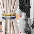 thumbnail image 4 of HAOAN 2 Pack Strong Magnetic Curtain Tiebacks Upgrade Simple Style Drape Tie Backs Double Color Weave Rope Knot Decorative Curtain Holdbacks for Home & Office Window Drapery, 4 of 5