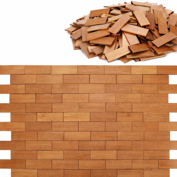 200 Pcs Miniature Dollhouse Flooring 1: 12 Scale Mini Wooden Dollhouse Floor Boards Geometric Bamboo Furniture for Model Accessories