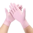 thumbnail image 2 of 20/50/100 Uds guantes de nitrilo rosa guantes de látex desechables sin polvo para limpieza del hogar salón de belleza trabajo guantes de cocina, 2 of 5