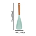 thumbnail image 7 of 3 Packs Multifunction Spatula Spoon, Great for Both Cooking and Serving Durable BPA-Free Matte Black Silicone, Acacia Wood Handles, Safe for Nonstick Cooking Surfaces (White), 7 of 7