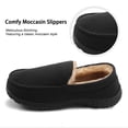 thumbnail image 6 of NCCB Men's Moccasin Slippers Memory Foam Warm Plush House Slippers Indoor Outdoor Slippers for Men Black 9, 6 of 6