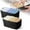 Black, variant on 2Pcs Ice Silk Thread Crochet Organizer Box Foldable Knitting Storage Basket Water Cleanable Crochet Storage Basket for Office