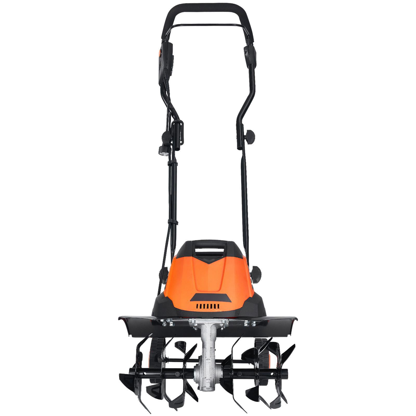 12 Amp Electric Tiller 18 Inch Width 3.94 Inch Depth Corded Steel Manganese Blades for Garden Lawn Soil