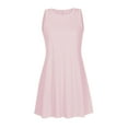 thumbnail image 3 of YI YI Summer Dresses for Women Sleeveless A-Line Beach Sundress Loose Casual Tank Dresses Tshirt Dress with Pockets S Pink, 3 of 4