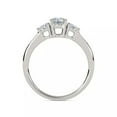 thumbnail image 2 of Round Cut Diamond Ring, Three Stone Diamond Engagement Ring, Side Stone Pear Cut Diamond Ring, Classic Wedding Anniversary Diamond Ring, 2.3 Ct Simulated Diamond, 925 Sterling Silver, 2 of 4