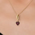 thumbnail image 3 of Gem Stone King 2.03 Ct Red Rhodolite Garnet G/H Lab Grown Diamond 14K Yellow Gold Pendant with Chain, 3 of 6