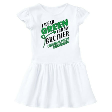 

Inktastic I Wear Green for my Brother- Cerebral Palsy awareness Gift Baby Girl Dress