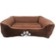 thumbnail image 1 of Cama Rectangular Reversible para Mascotas con Estampado de Huellas de Perro, café, 25 x 21 Pulgadas, 1 of 7