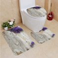 thumbnail image 1 of ABPHQTO Flores frescas de lavanda una foto de madera desde arriba Juego de alfombras de baño de 3 piezas Alfombra de baño Alfombra de contorno y tapa de inodoro ABPHQTO Cont-CHAPPLE-27178, 1 of 2